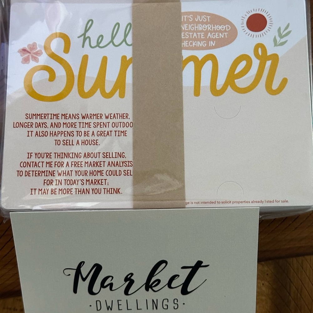 Hello Summer Real Estate Neighbor Mailers with Envelopes, Set of 50